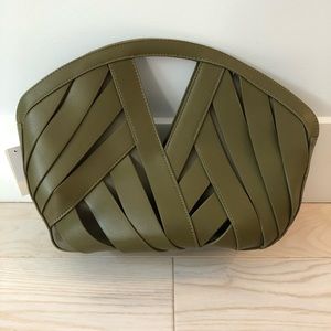 Anthropologie petite woven basket shoulder bag